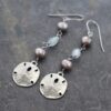 Sand dollar Pearl Aquamarine earrings