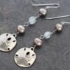 Sand dollar Pearl Aquamarine earrings
