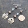Sand dollar Pearl Aquamarine earrings