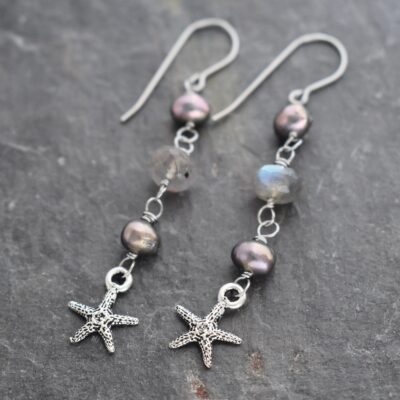 Starfish pearl, Labradorite Earrings (1) Starfish pearl, Labradorite Earrings (1)