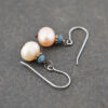 Teal jade, peach pearl earrings (3)_result Teal jade, peach pearl earrings (3)_result