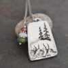 Bear in Woods strawberry quartz ,turquoise necklace