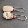 Strawberry quartz and brown Rhodochrosite earrings