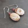 Strawberry quartz and brown Rhodochrosite earrings