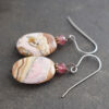 Strawberry quartz and brown Rhodochrosite earrings