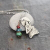 Wolf head with garnet, topaz, turquoise necklace