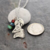Wolf head with garnet, topaz, turquoise necklace