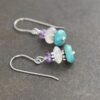 Amethyst, Moonstone, turquoise Earrings purple , white and turquoise gemstone earrings