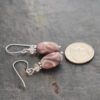 Rose quartz and Exoctic Jasper oval earrings (1)