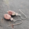 Rose quartz and Exoctic Jasper oval earrings (2)