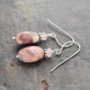 Rose quartz and Exoctic Jasper oval earrings (3)