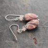 Rose quartz and Exoctic Jasper oval earrings (4)