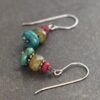 Ruby, labradorite, turquoise Earrings
