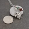 Silver Oak Leaf With Garnet (4) Silver Oak Leaf With Garnet (4)