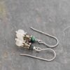 Turquoise, Smoky Quartz, Chalcedony earrings small turquoise and white gemstone earrings