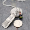Lead-free pewter turkey feather pendant detail size by a dime for size turkey-feather-size.jpg