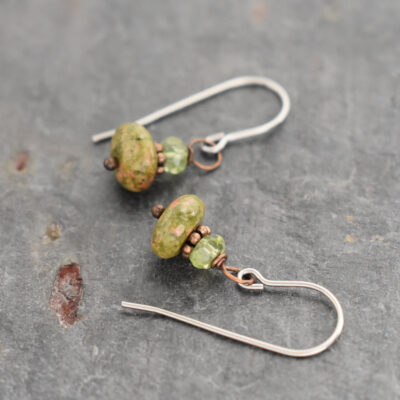 Peridot and Unakite earrings (1)
