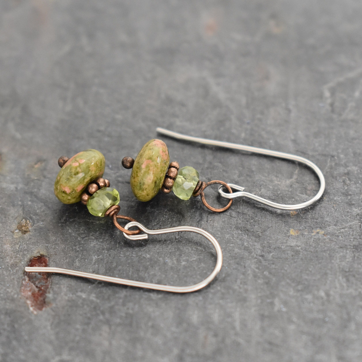 Peridot and Unakite earrings (4)