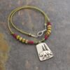 Beaded bear in woods jasper neckalce (2)