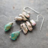Biwa Pearl turquoise earrings (1)