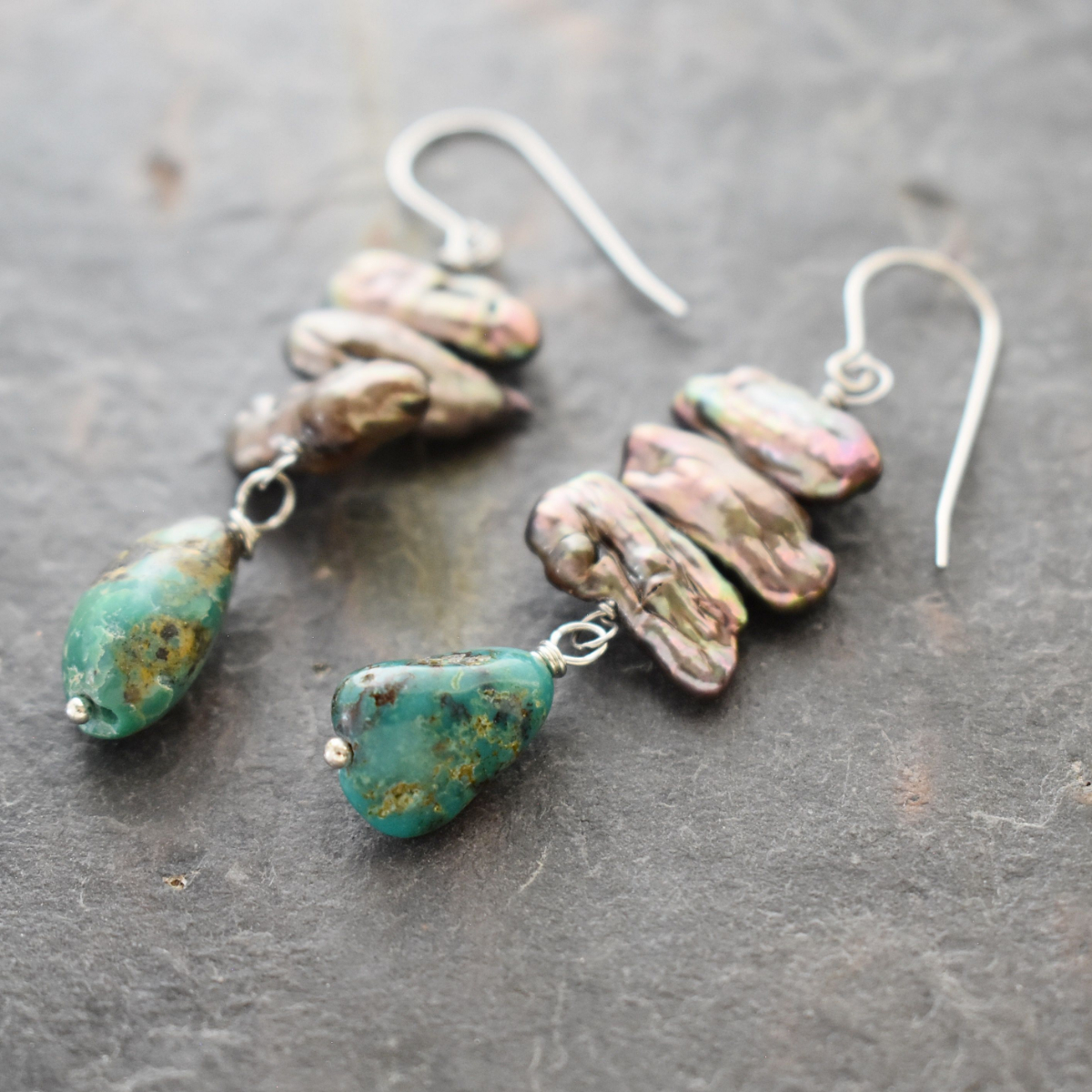 Biwa Pearl turquoise earrings (3)