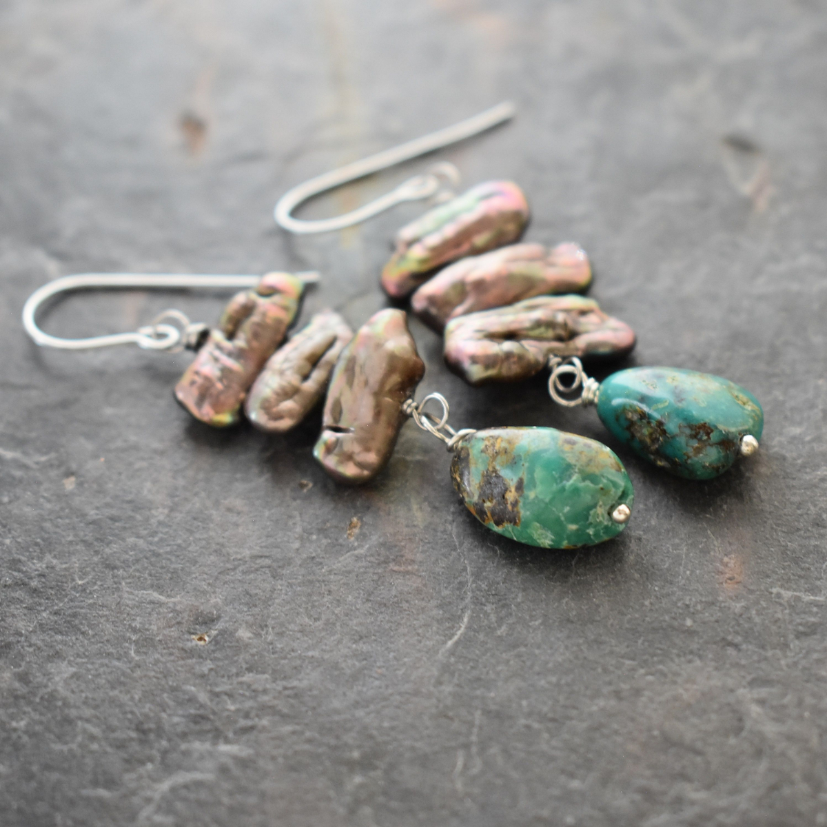 Biwa Pearl turquoise earrings (5)