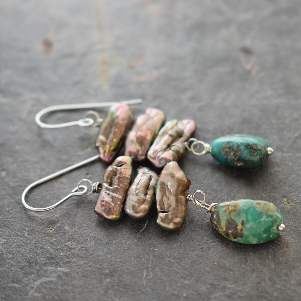 Biwa Pearl turquoise earrings (6)