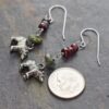 Black bear garnet turquoise earrings (1)