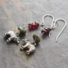 Black bear garnet turquoise earrings (3)