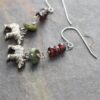 Black bear garnet turquoise earrings (5)