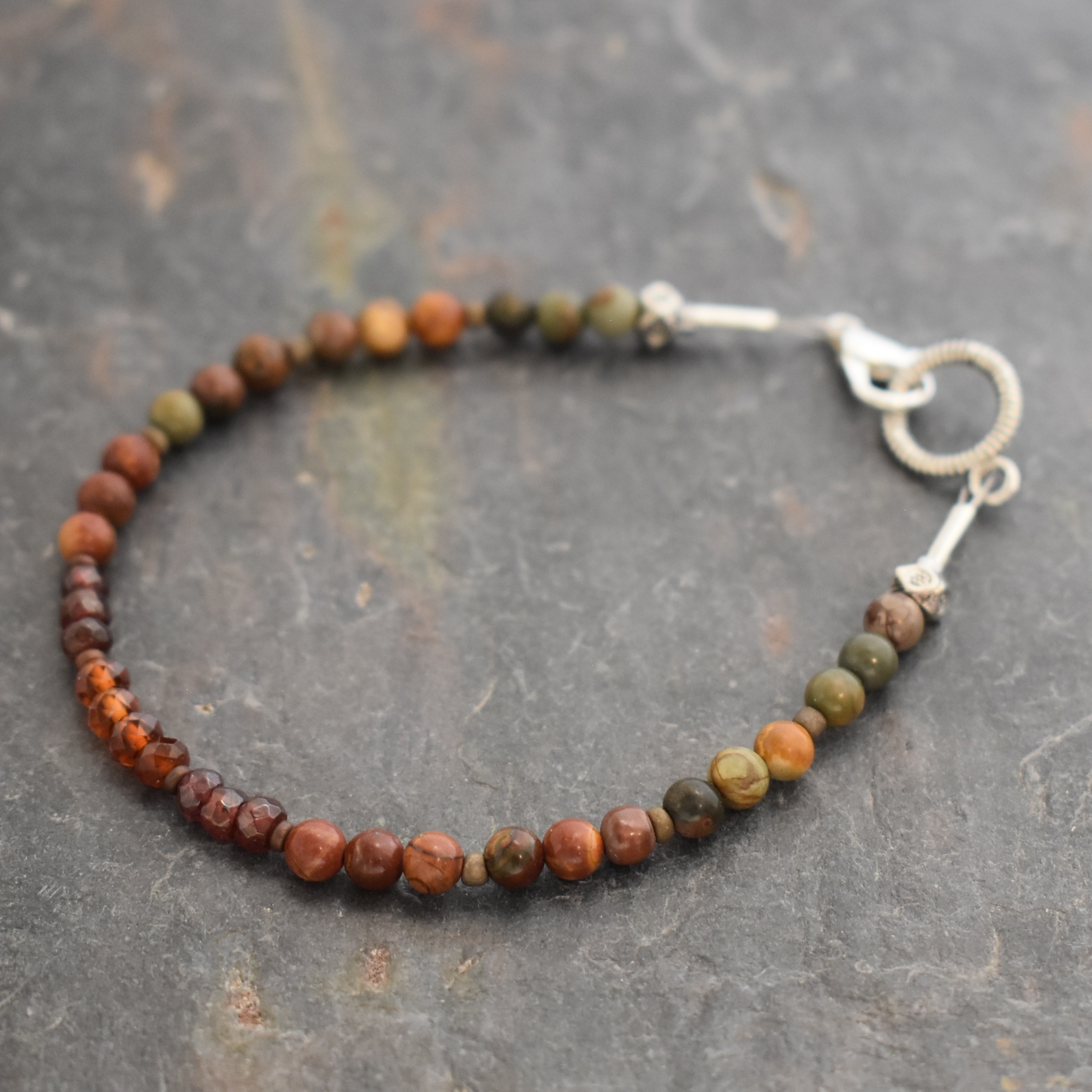 Cherry Creek Jasper and Garnet Bracelet