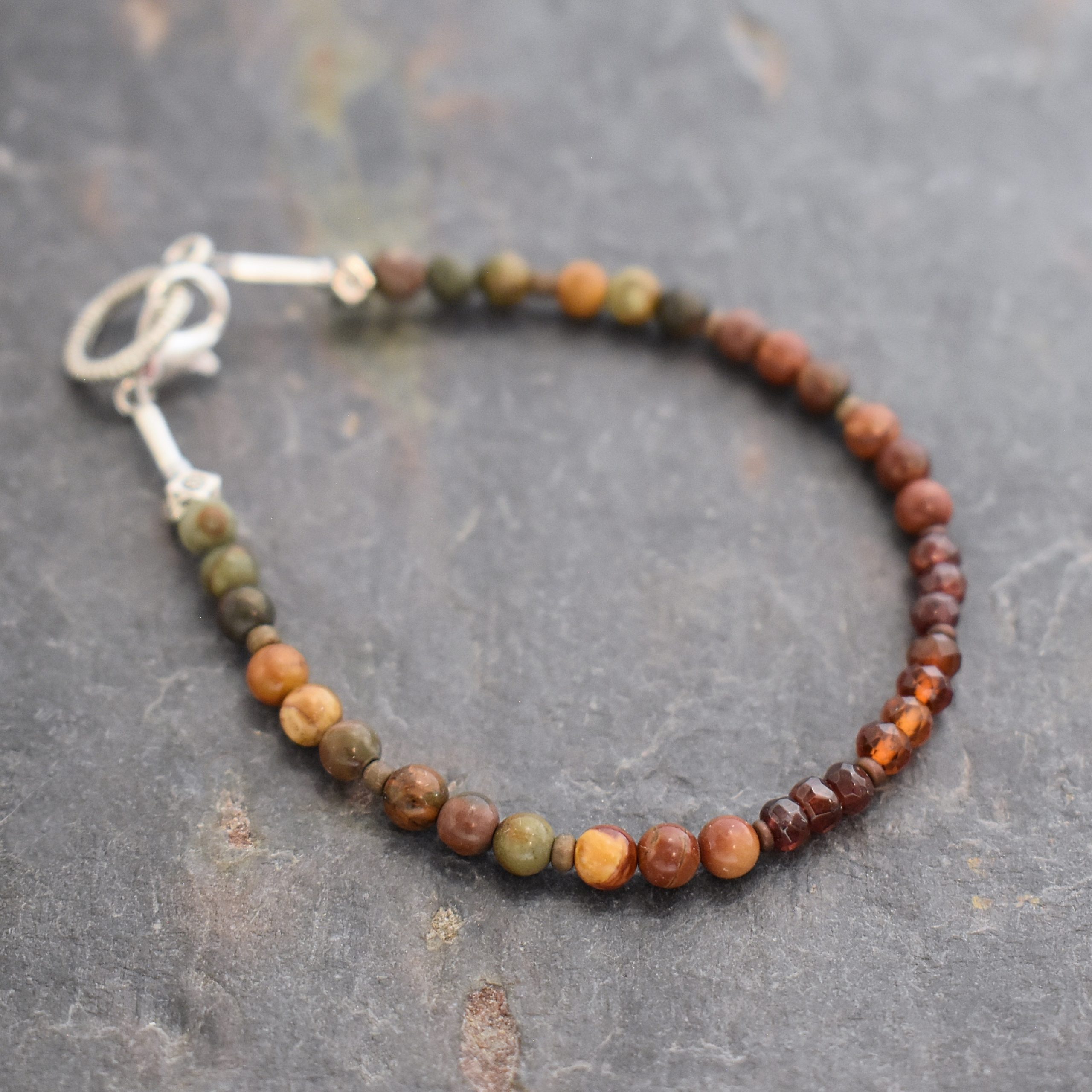 Cherry Creek Jasper and Garnet Bracelet