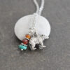 little black bear necklace small 3d silver pewter black bear pendant with gemstone charm