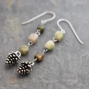 Tourmaline Pine Cone Earrings
