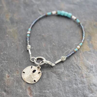 Snad dollar bracelet gray turquoise (1) Snad dollar bracelet gray turquoise (1)