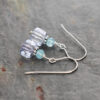 Blue chalcedony and quartz earrings