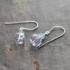 Blue chalcedony and quartz earrings