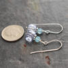 Blue chalcedony and quartz earrings