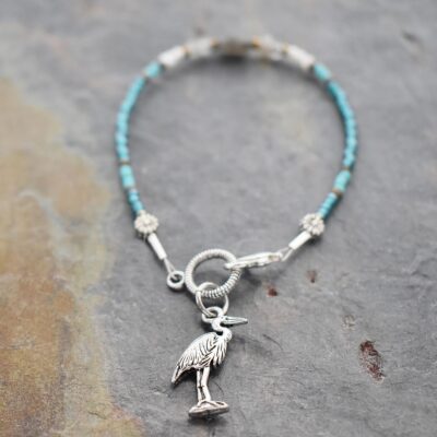 Blue Heron Bracelet labradorite, pearl (4)