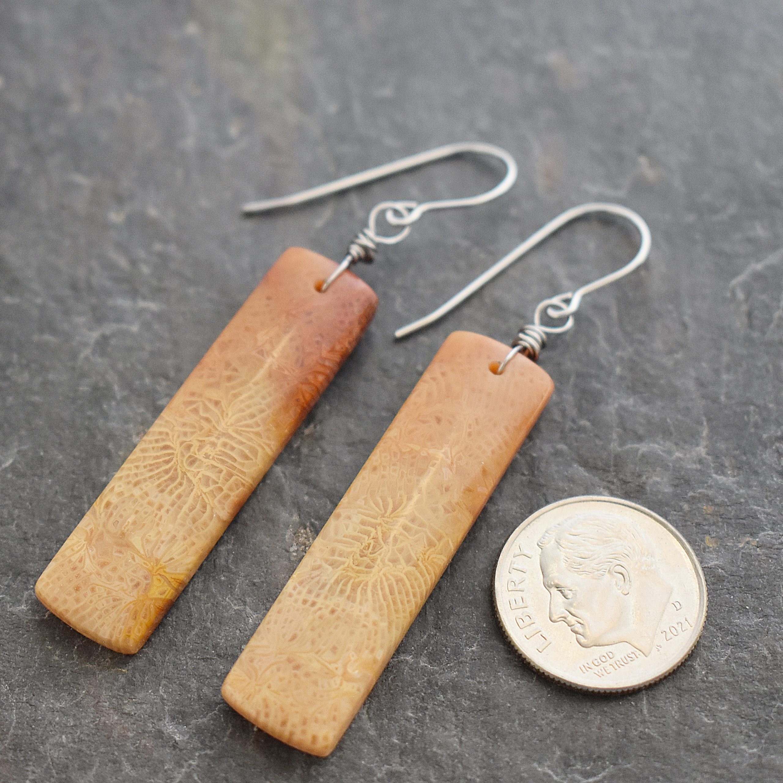 Fossil coral earrings (1)