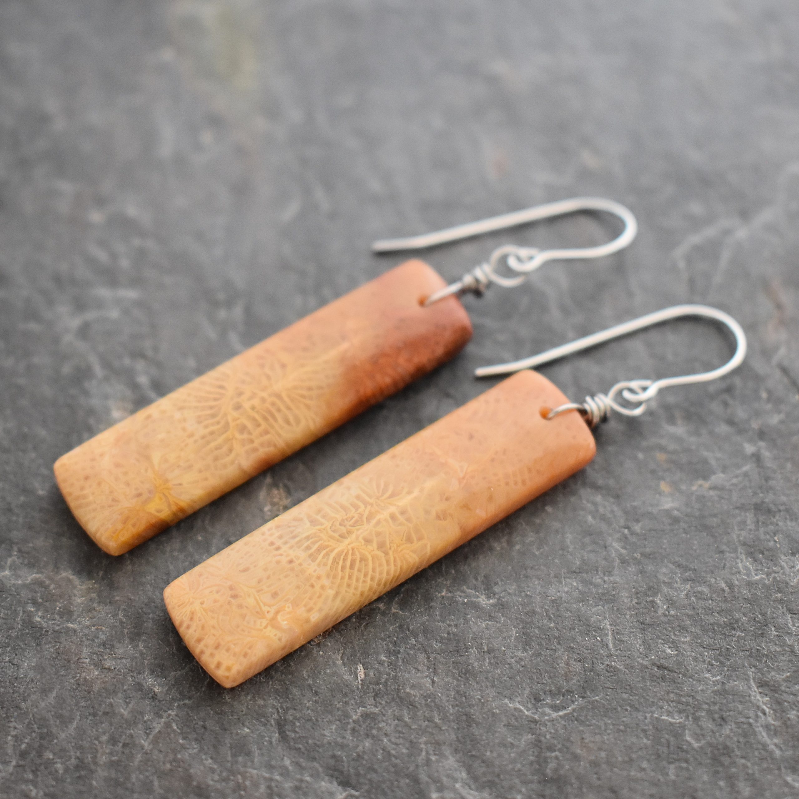 Fossil coral earrings (2)