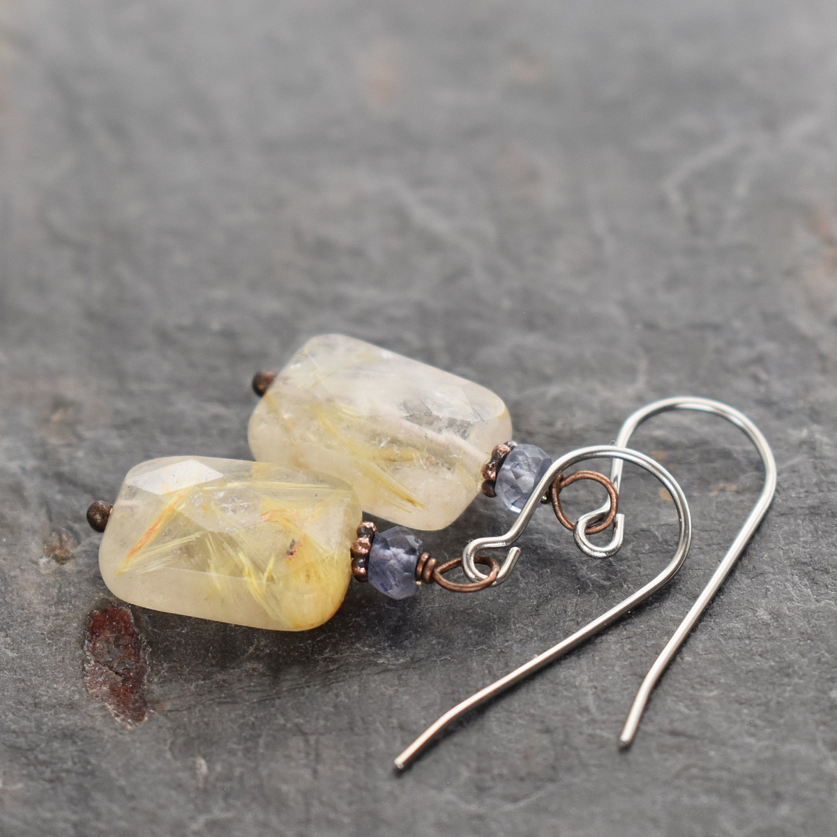 iolite and rutilated quartz earrings (5)