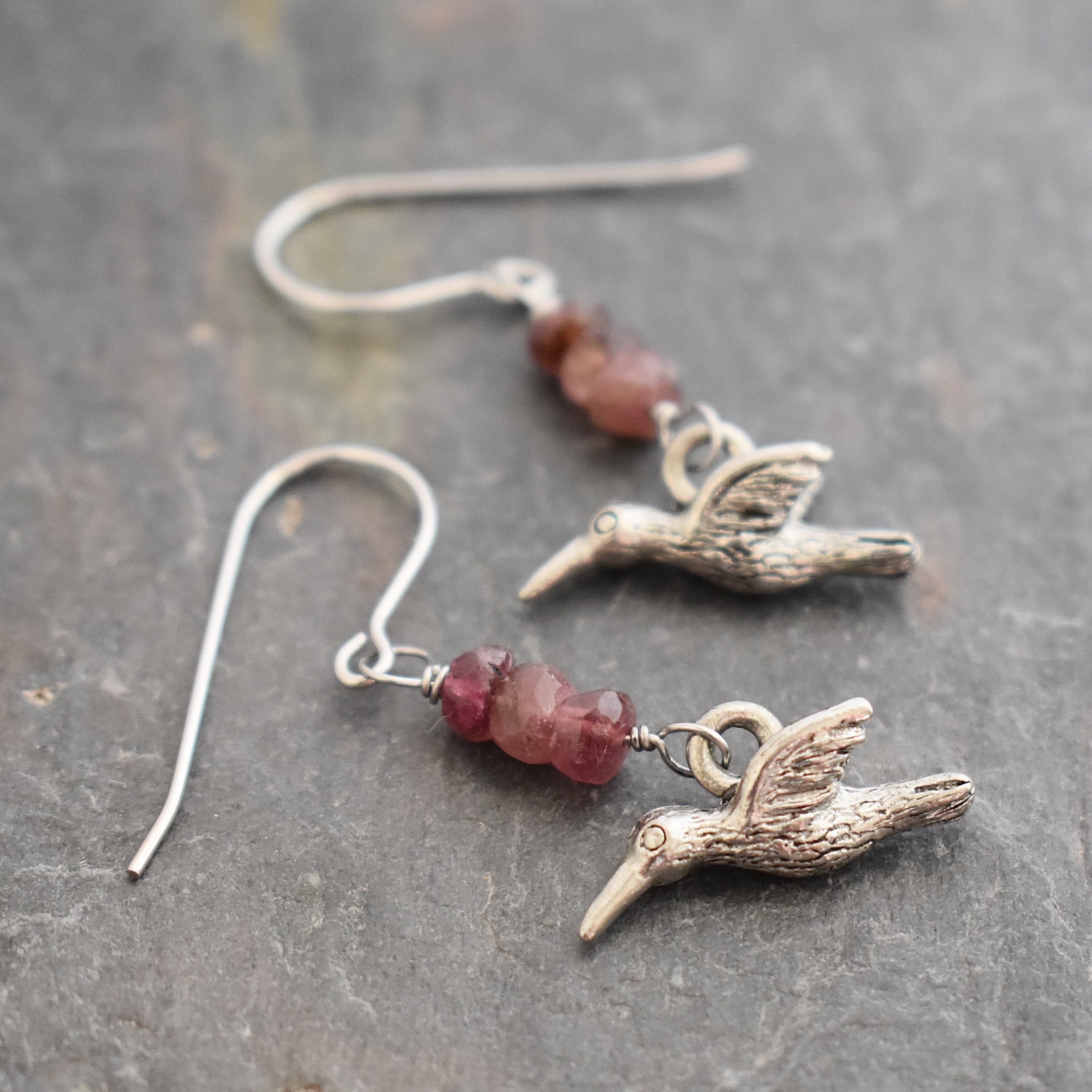 pink tourmaline hummingbrid earrings (4)