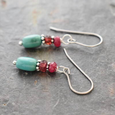 ruby,garnet, turquoise earrings (1)
