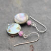 Pink Jade and Abalone Shell Earrings (1) Pink Jade and Abalone Shell Earrings (1)