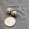 Dalmatian Jasper Cube Earrings (2)