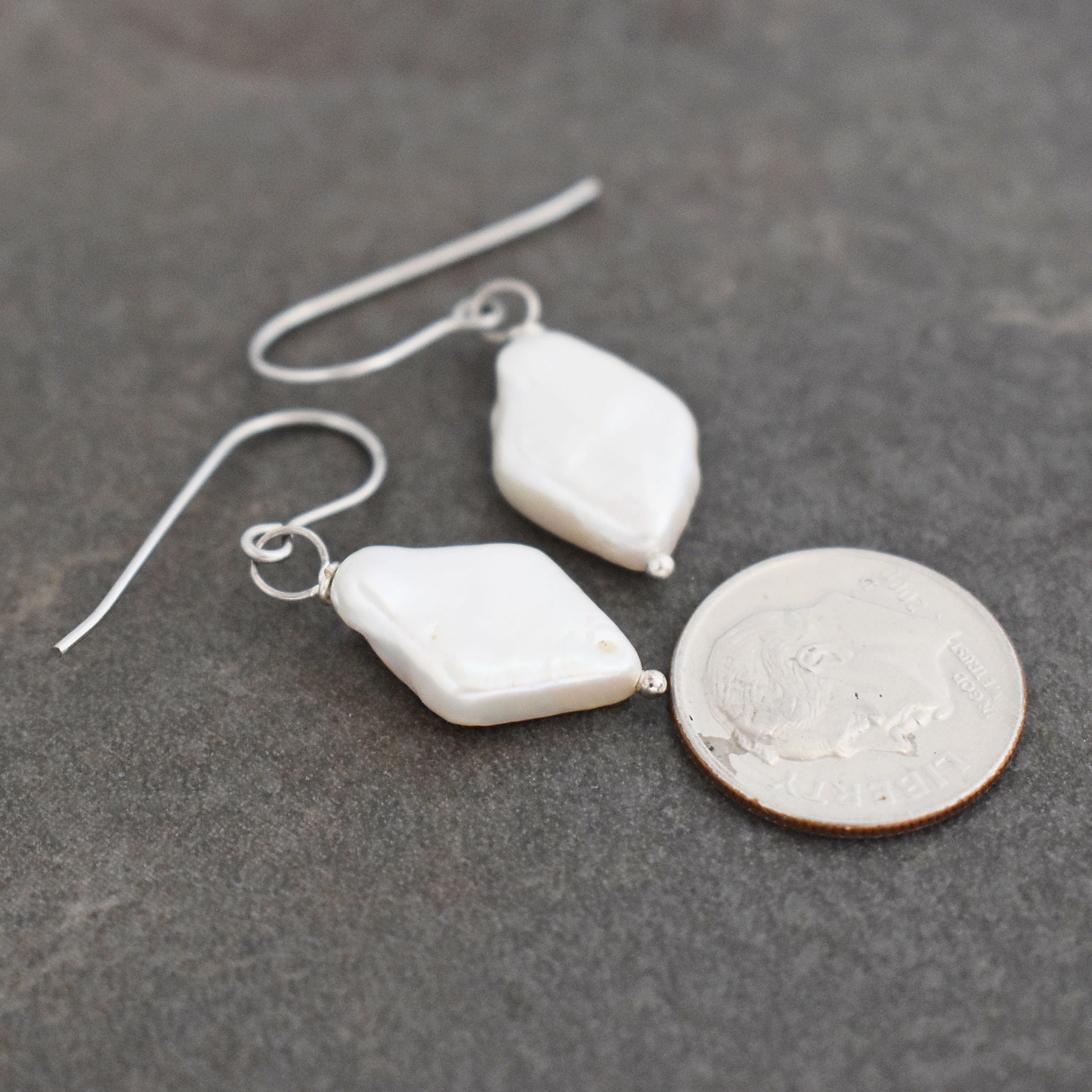 Diamond White Pearl Earrings (1)