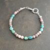 Pink zebra jasper and turquoise bracelet Pink zebra jasper and turquoise bracelet