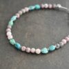 Pink zebra jasper and turquoise bracelet Pink zebra jasper and turquoise bracelet