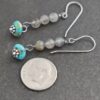 long Gray Labardorite and turquoise earrings (10)